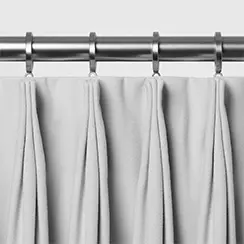 An illustration of the tailored pleat top treatment for drapery at Blinds To Go