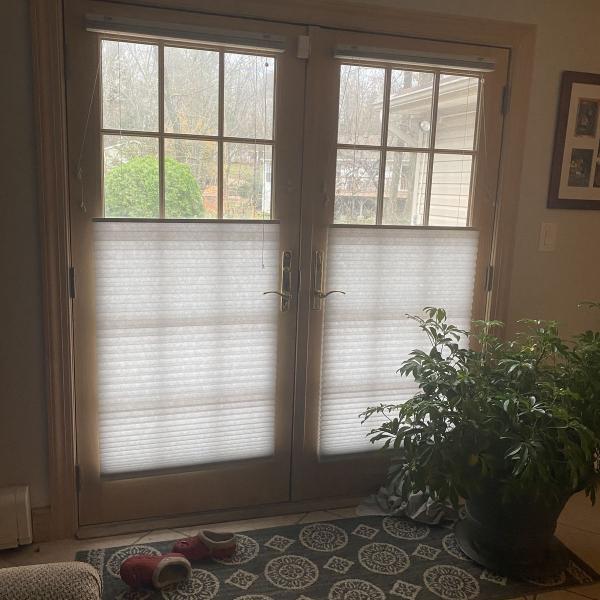 French doors with top-down bottom-up door shades