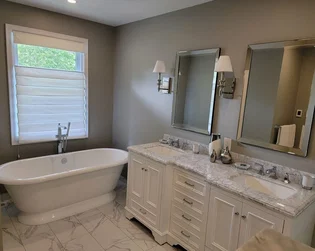 Custom window treatment project in Valley Stream, NY