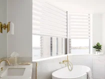 Cascade / Zebra Shades in Bathroom