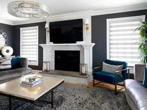 Cascade / Zebra Shades in Living Room