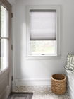 Cellular shades in a bathroom.