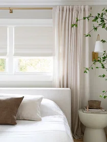 Tailored-Fit Drapery<br>The Minimalist, Striped Taupe