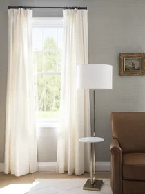 Custom-Made Drapery<br>Silk Luster, Ivory