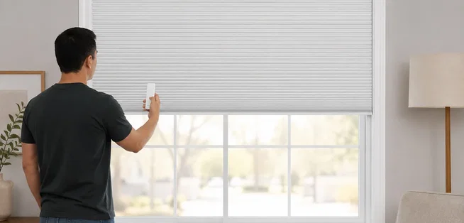 Motorized Light-Filtering Cellular Shades