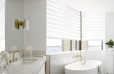 Highrise Bathroom Cascade Sheer Shades