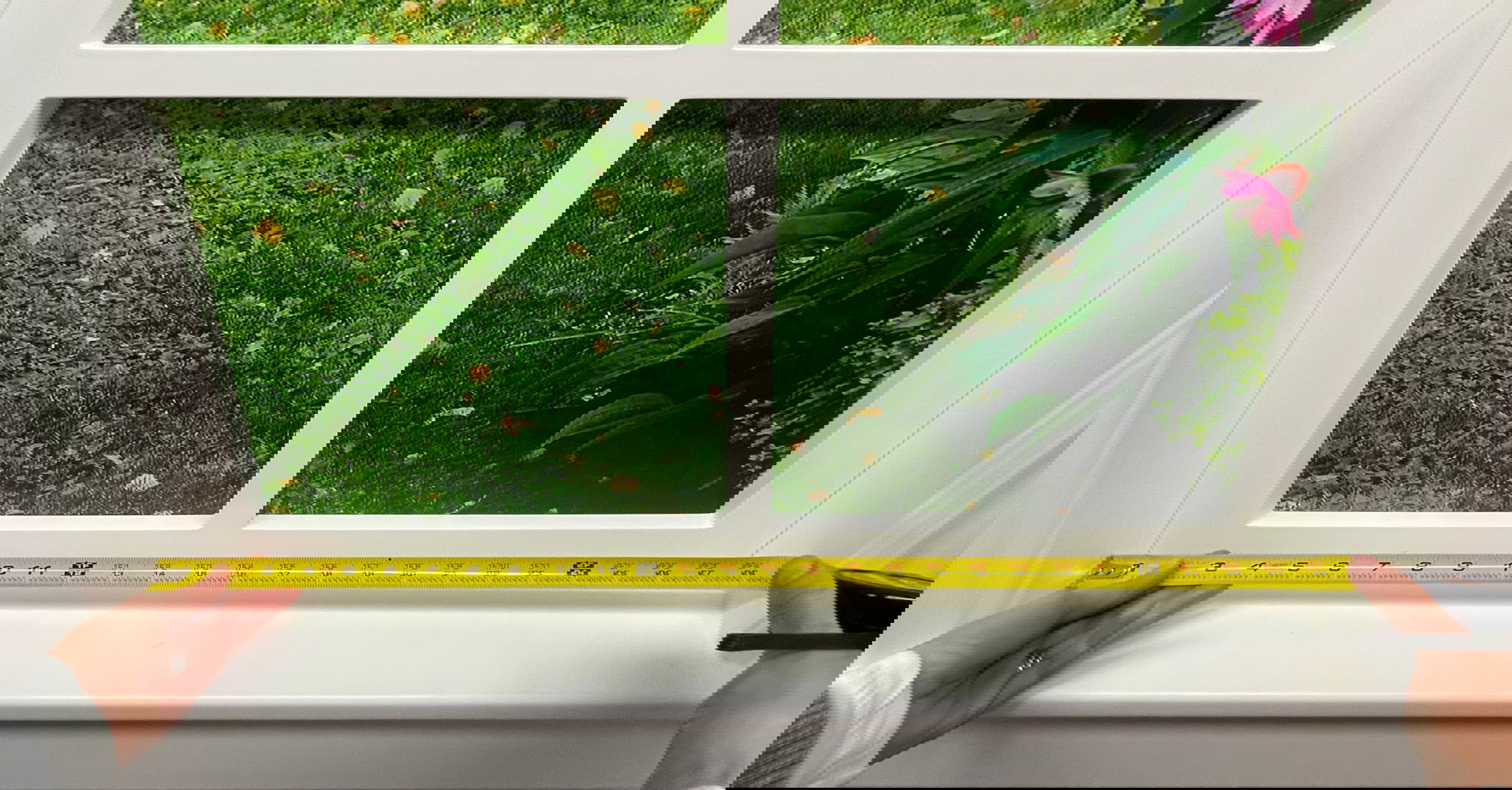 Measuring window jamb Measuring window jamb