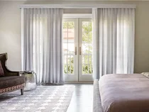Melody Vertical Sheers in Bedroom