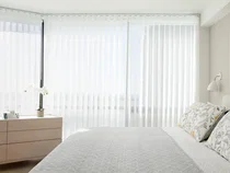 Melody Vertical Sheers in Bedroom