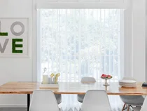 Melody Vertical Sheers in Dining Room