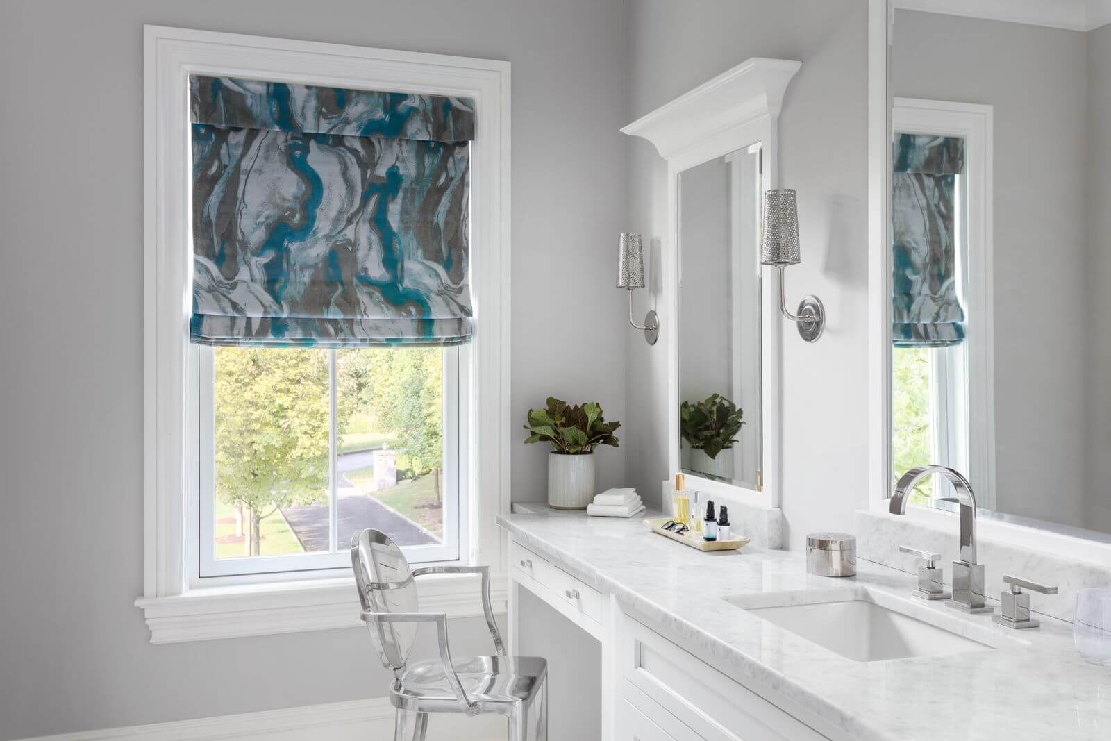Roman Shades in the Bathroom