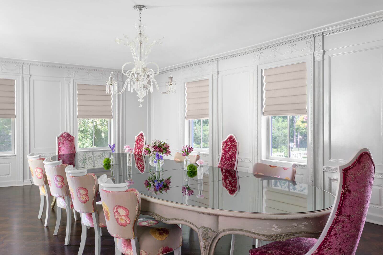 Roman Shades in the Dining Room