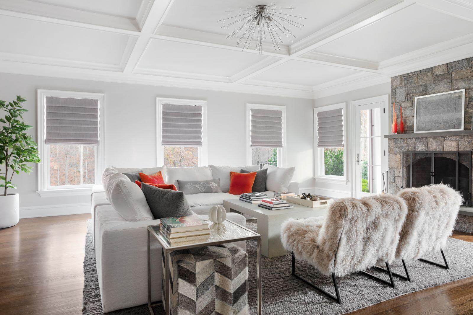 Roman Shades in the Living Room