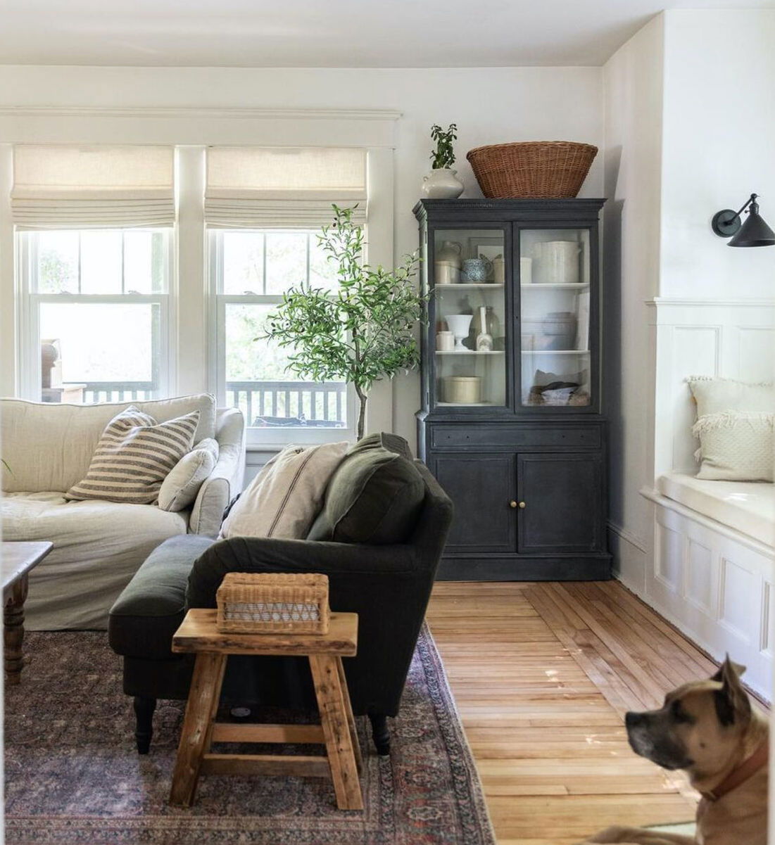 Roman shades in a modern farmhouse living room Roman shades in a modern farmhouse living room