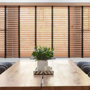 wood blinds with cloth tape