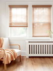 Laredo 2 wood blinds in a living room.