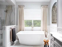 Woven Wood Shades in Bathroom