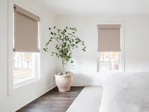 Woven Wood Shades in Bedroom