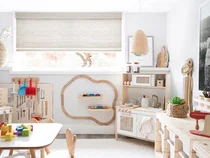 Woven Wood Shades in Kids Room