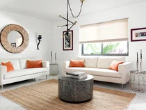 Woven Wood Shades in Living Room